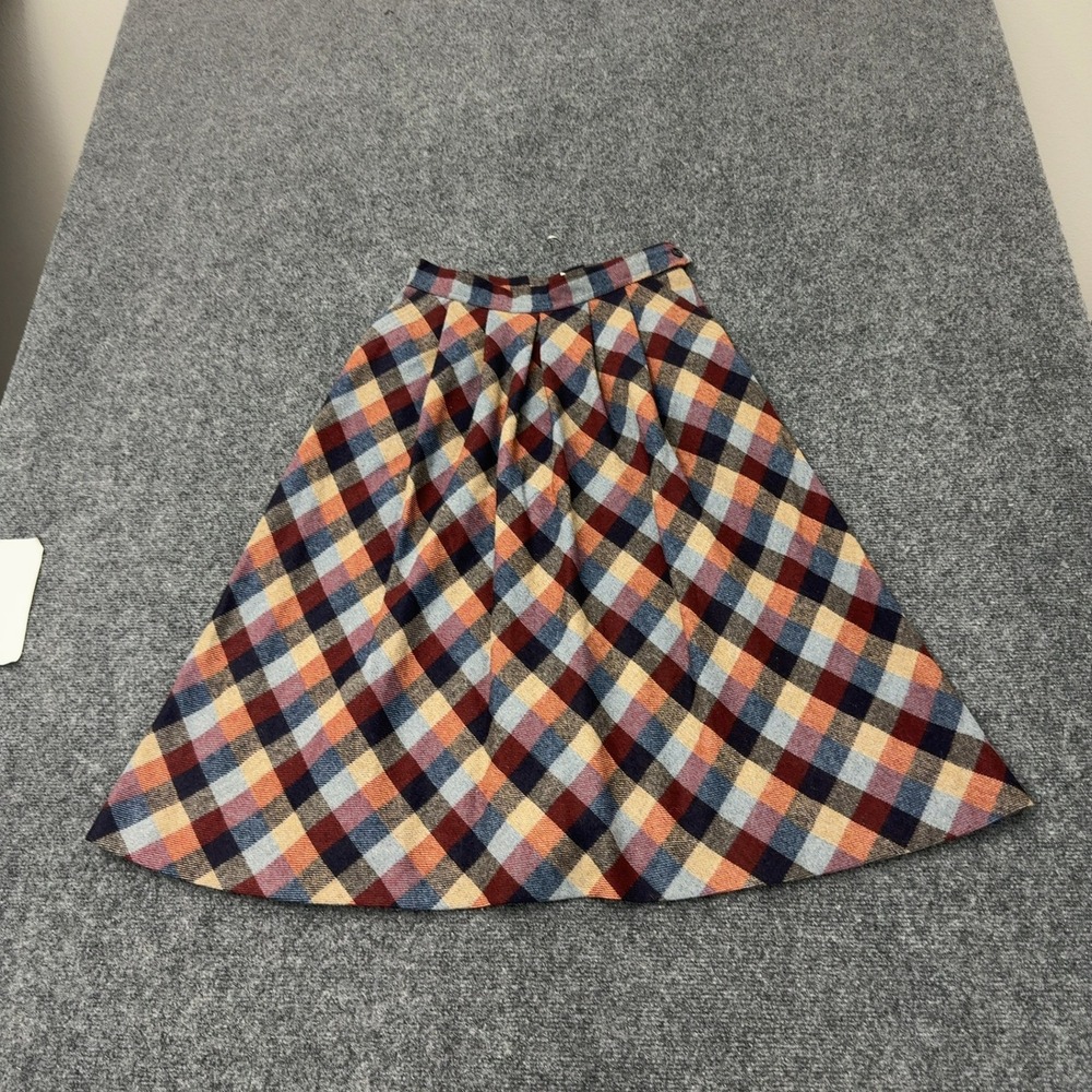 Vintage Prestige Skirt Womens 2 High Waist Multi Plaid Wool Blend A Line Retro
